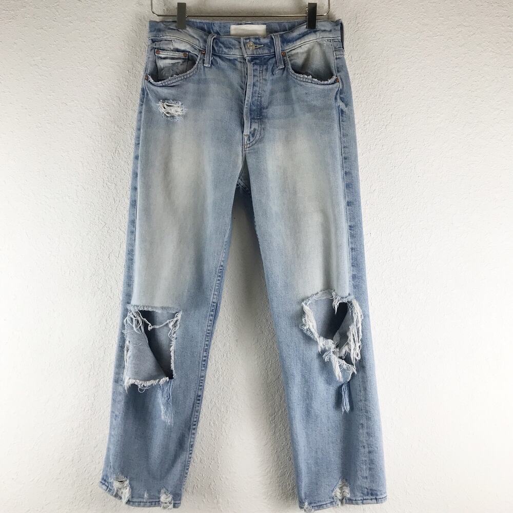 Mother Superior The Tomcat The Confession Straight Leg Destroyed Jeans Size 27